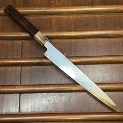 H&K Nakagawa Hamono Nakagawa 240mm Sujihiki Aogami 1 Damascus Ebony White Buffalo Horn