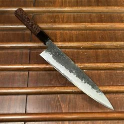 H&K Mazaki 240mm Gyuto Shirogami 2 Kurouchi Finish Wenge