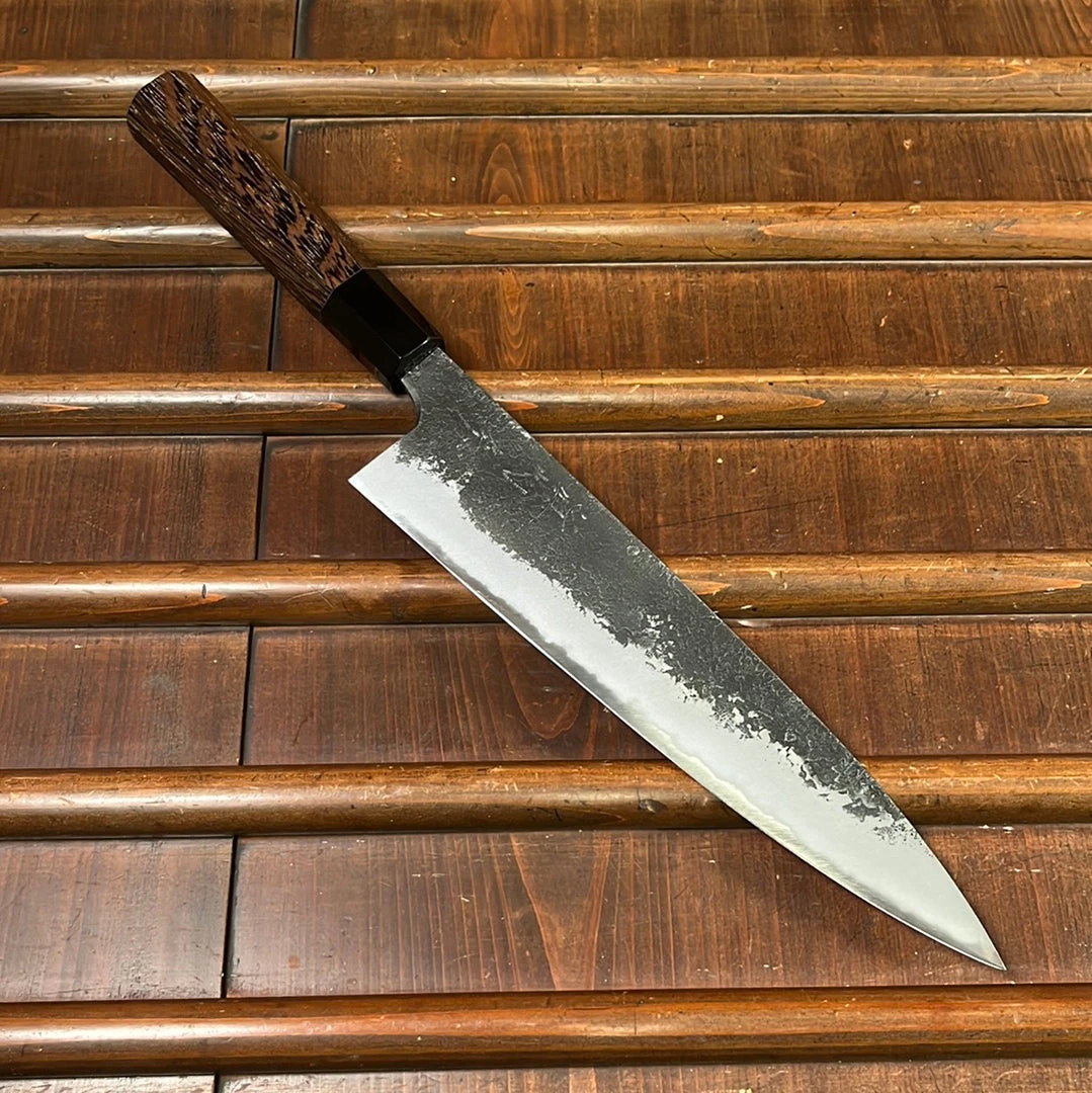 Best Sale ๐ฅฐ H&K Mazaki 240mm Gyuto Shirogami 2 Kurouchi Finish Wenge ๐ 3 H&K Mazaki 240mm Gyuto Shirogami 2 Kurouchi Finish Wenge