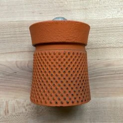 Peugeot Bali Fonte Manual Pepper Mill In Cast Iron Orange 8 Cm