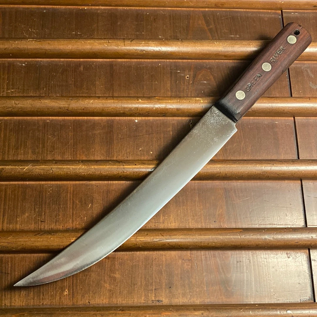 Hot Sale ๐ Bernal Cutlery Russell Green River Works 10" Scimitar Carbon Steel & Rosewood 1920's-40's Meat Breaking โจ 3 Bernal Cutlery Russell Green River Works 10" Scimitar Carbon Steel & Rosewood 1920's-40's Meat Breaking