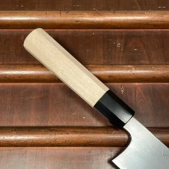 Hitohira Gorobei Rikichi 165mm Santoku Shirogami 2 Kasumi Ho Wood