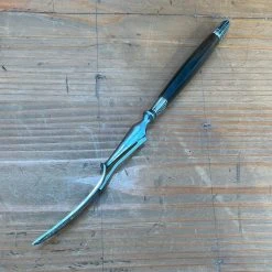 Bernal Cutlery Used Vintage French Carving 3 Tined Fork Horn Handle 2 Bolsters