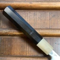 Brand new 🔔 Hitohira Tanaka Manzo 270mm Kiritsuke Yanagi Aogami 1 Damascus Ebony W/ Saya ⌛ 10 Hitohira Tanaka Manzo 270mm Kiritsuke Yanagi Aogami 1 Damascus Ebony W/ Saya