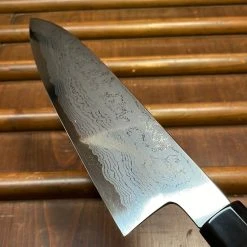 H&K Hatsukokoro Komorebi 180mm Santoku Aogami 2 Damascus Ebony Handle