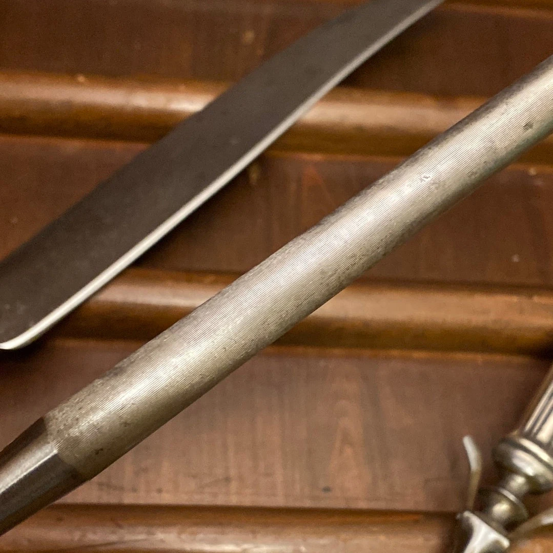 New โค๏ธ Bernal Cutlery Unmarked 3pc Carving Set Carbon Steel Sterling Handles USA 1890โs-1920โs? ๐ 10 Bernal Cutlery Unmarked 3pc Carving Set Carbon Steel Sterling Handles USA 1890โs-1920โs?