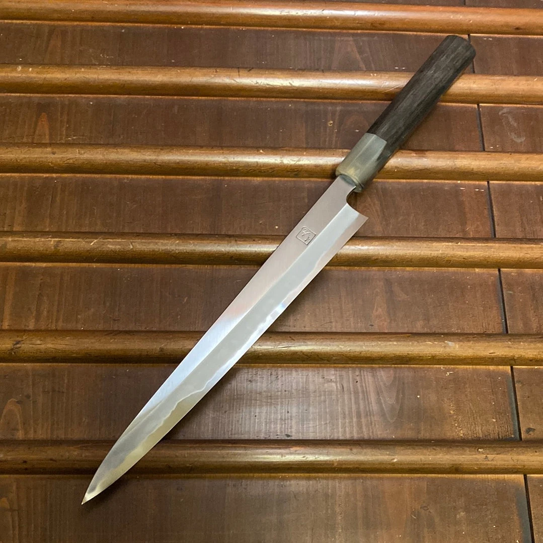 Best Pirce 🥰 Hitohira Tanaka Kyuzo 270mm Sujihiki Aogami 1 Migaki Taihei Ebony Handle ✨ 5 Hitohira Tanaka Kyuzo 270mm Sujihiki Aogami 1 Migaki Taihei Ebony Handle