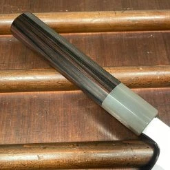 Hitohira Togashi 240mm Kiritsuke Gyuto Stainless Clad Shirogami 1 Taihei Macasser Ebony & Horn