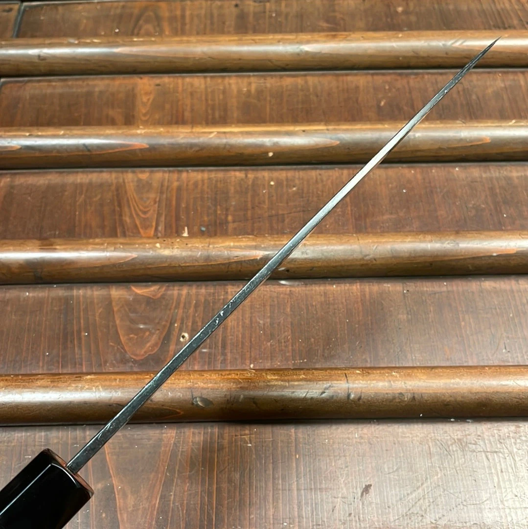 Hot Sale ๐คฉ H&K Kumokage 210mm Gyuto Aogami 2 Kurouchi Carbon Damascus Oct Teak Horn ๐ 7 H&K Kumokage 210mm Gyuto Aogami 2 Kurouchi Carbon Damascus Oct Teak Horn