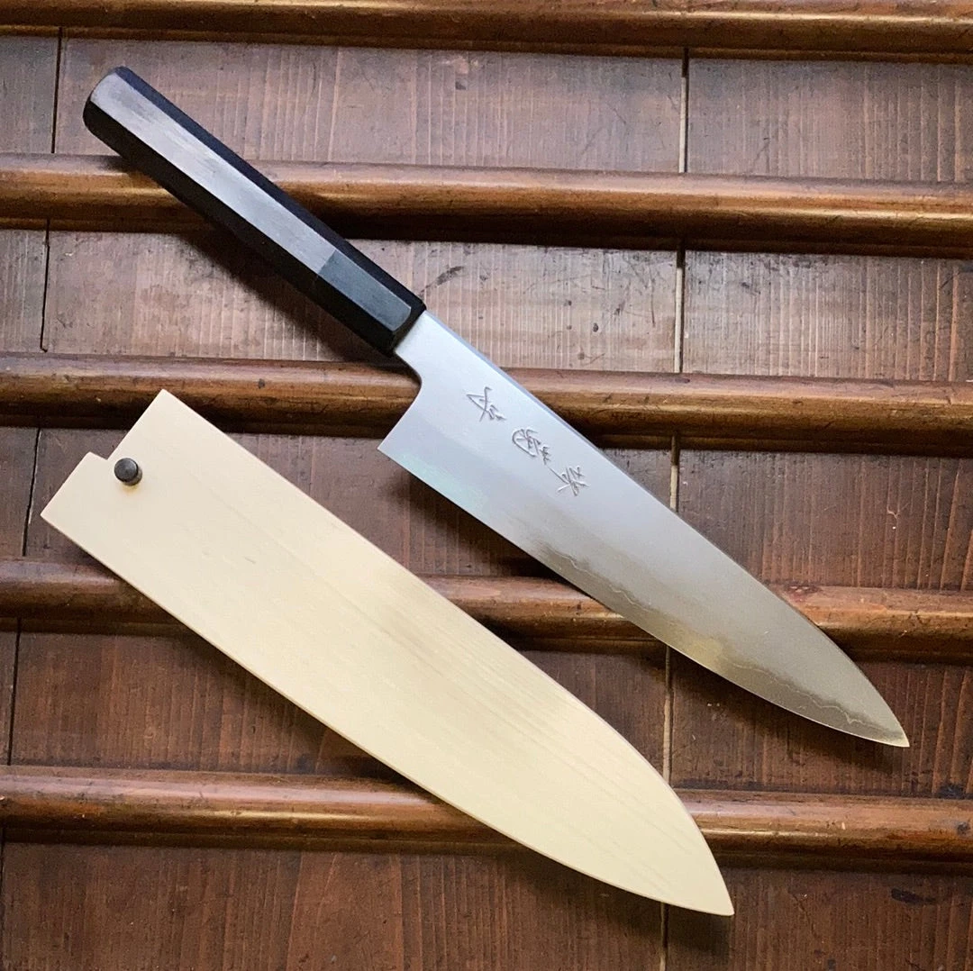 Cheap ๐ Sakai Kikumori 'So-Ten' 210mm Gyuto - Aogami Super - W/ Saya ๐ฏ 3 Sakai Kikumori 'So-Ten' 210mm Gyuto - Aogami Super - W/ Saya