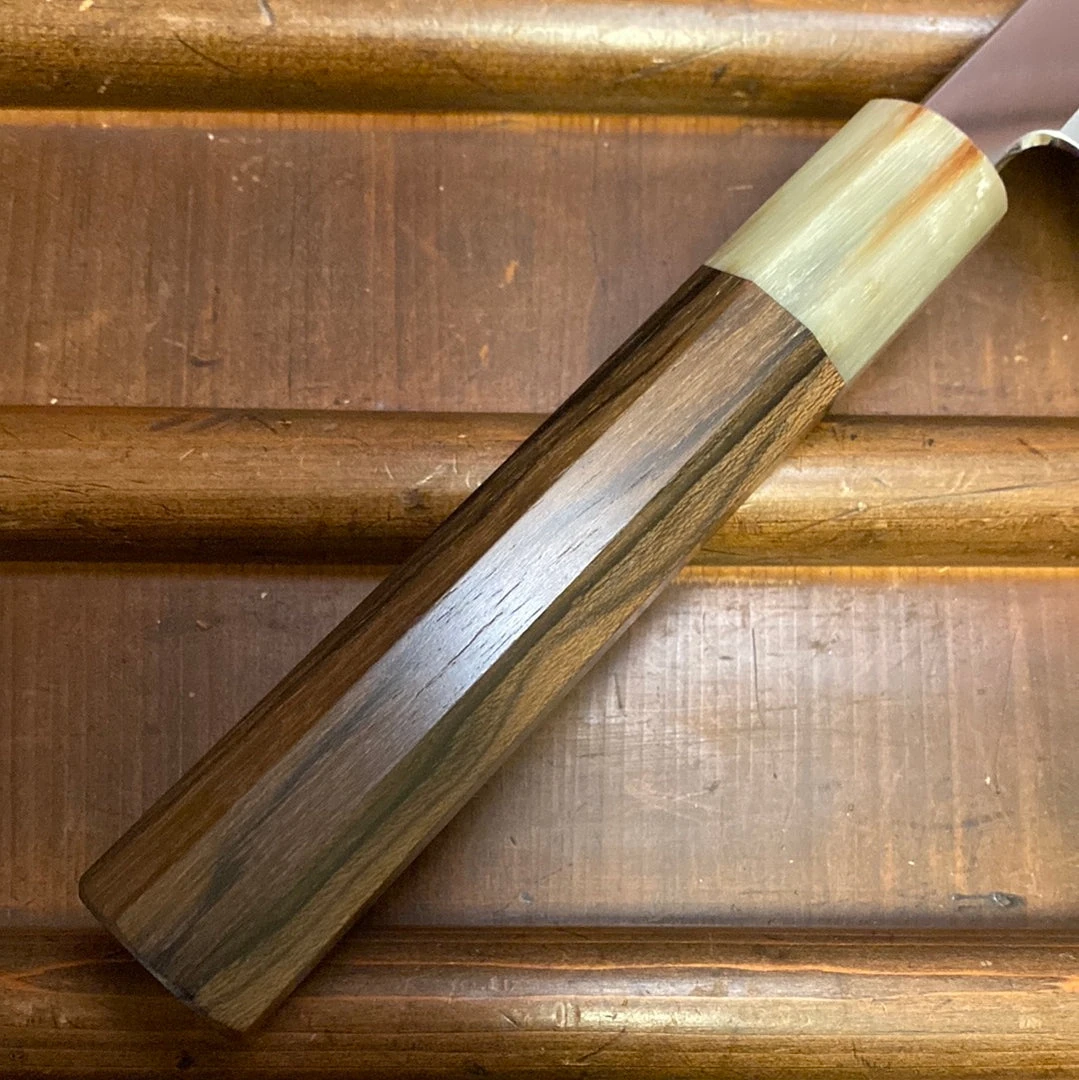 Best deal 👏 Hitohira Tanaka Kyuzo 270mm Sujihiki Aogami 1 Migaki Ziricote Blonde ✨ 9 Hitohira Tanaka Kyuzo 270mm Sujihiki Aogami 1 Migaki Ziricote Blonde