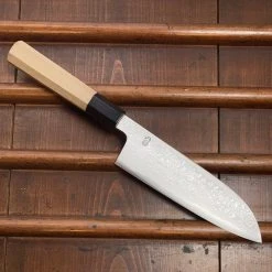 Sakai Kikumori 'Kikuzuki Uzu' 180mm Santoku - Aogami 1 - W/ Saya