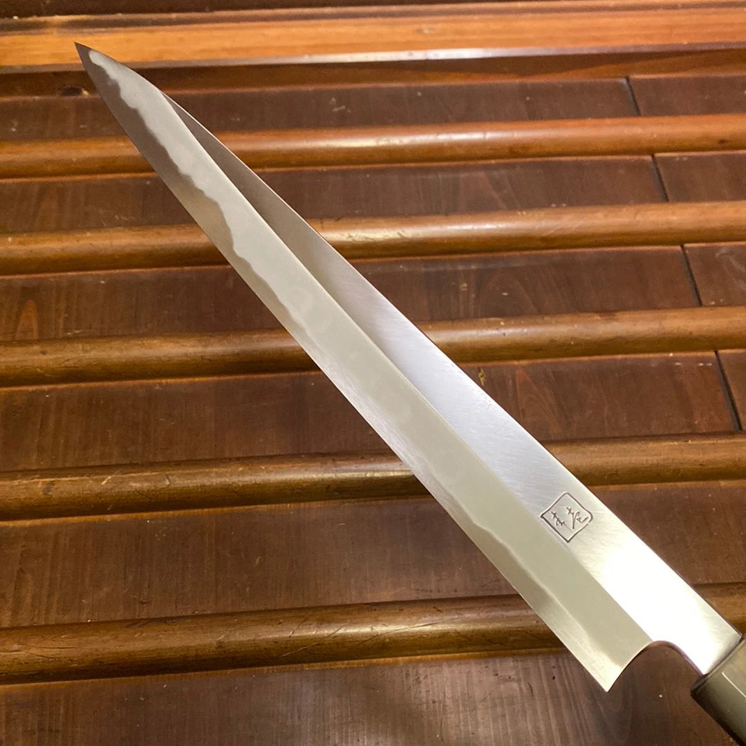 Best Pirce 🥰 Hitohira Tanaka Kyuzo 270mm Sujihiki Aogami 1 Migaki Taihei Ebony Handle ✨ 8 Hitohira Tanaka Kyuzo 270mm Sujihiki Aogami 1 Migaki Taihei Ebony Handle