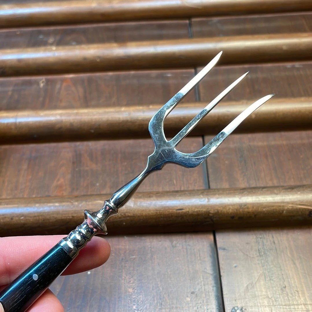 Hot Sale ๐ Bernal Cutlery Used Vintage Eichenlaub Sardine Forks Stainelss & Ebony Solingen Germany~1970's In Box ๐งจ 8 Bernal Cutlery Used Vintage Eichenlaub Sardine Forks Stainelss & Ebony Solingen Germany~1970's In Box