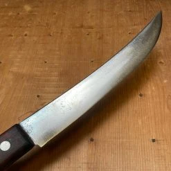 Hot Sale ๐ Bernal Cutlery Russell Green River Works 10" Scimitar Carbon Steel & Rosewood 1920's-40's Meat Breaking โจ 10 Bernal Cutlery Russell Green River Works 10