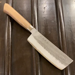 Hitohira TD 150mm Nakiri Stainless Clad Aogami 2 Nashiji Western - On Order