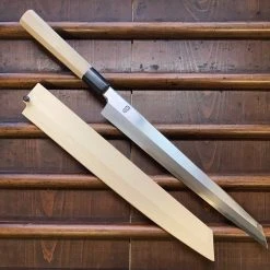 Sakai Kikumori 'Kikuzuki Kasumi' 300mm Kiritsuke Yanagi - Shirogami 2 - W/ Saya