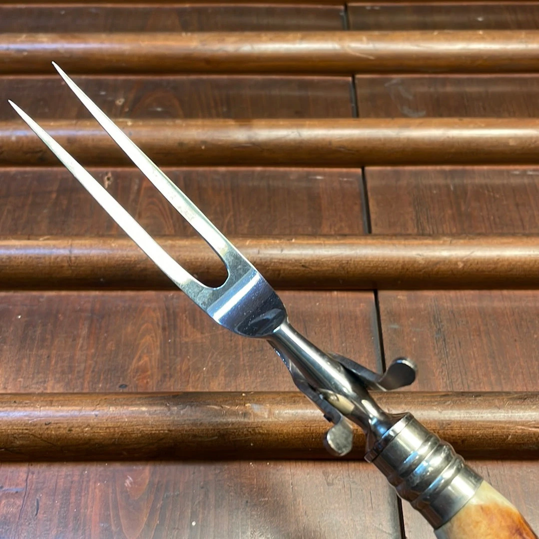 Hot Sale ๐ Bernal Cutlery Bear Brand Carving Set Stainless & Stag 1930's-50's ๐ฅฐ 11 Bernal Cutlery Bear Brand Carving Set Stainless & Stag 1930's-50's