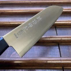 Brand new ๐ Hitohira New Old Stock Imojiya OKD 180mm Santoku Stainless Clad Shirogami 2 Pakka Handle ๐ 12 Hitohira New Old Stock Imojiya OKD 180mm Santoku Stainless Clad Shirogami 2 Pakka Handle