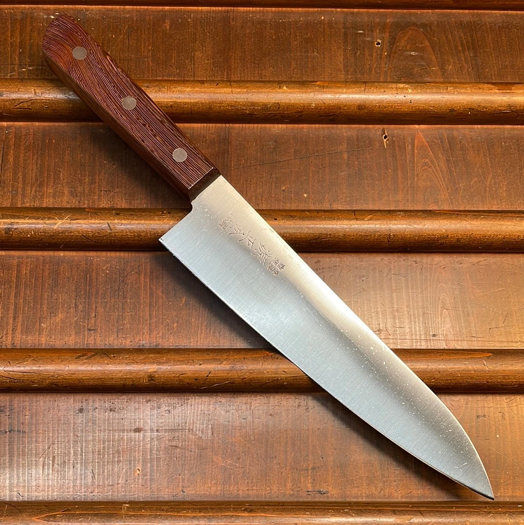 Hot Sale 🛒 Hitohira Masakane New Old Stock 195mm Gyuto SK Carbon Steel Tagayasan (No Bolster) 👍 3 Hitohira Masakane New Old Stock 195mm Gyuto SK Carbon Steel Tagayasan (No Bolster)