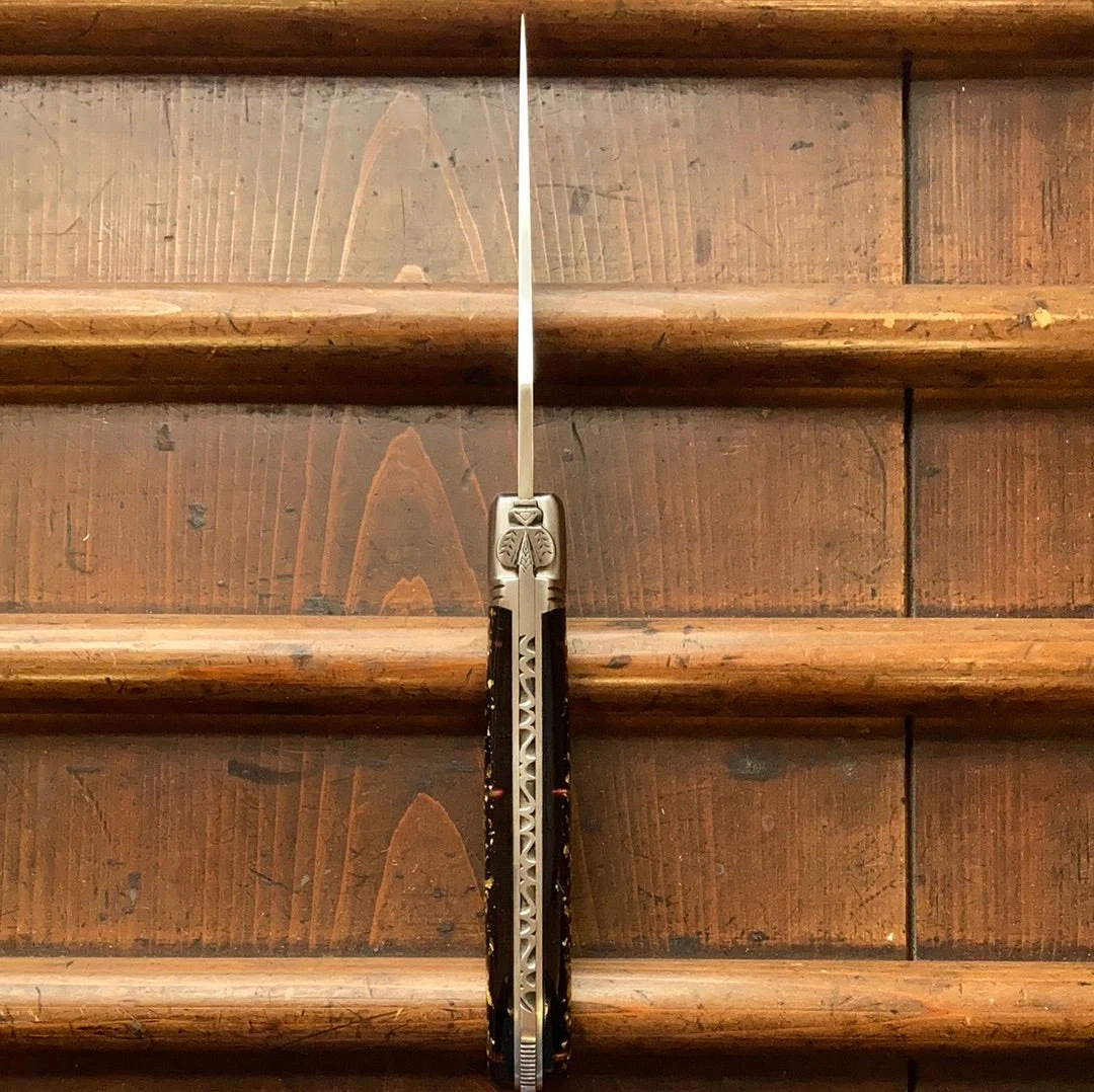 New ๐ Fontenille Pataud 'Laguiole Nature' 12cm - Feuille D'Or Lockback ๐ 6 Fontenille Pataud 'Laguiole Nature' 12cm - Feuille D'Or Lockback