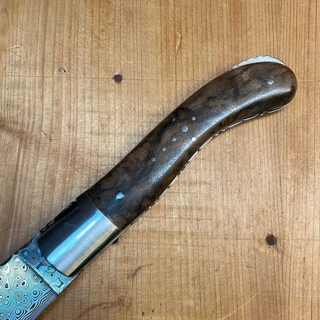 Hot Sale ๐ Fontenille Pataud 'Laguiole Sport' 13cm - Damascus Walnut With Delicate "Golden" File Work Lockback ๐ 4 Fontenille Pataud 'Laguiole Sport' 13cm - Damascus Walnut With Delicate "Golden" File Work Lockback
