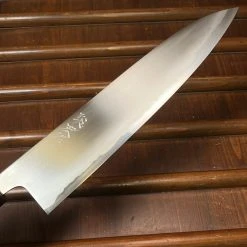 Wakui 240mm Gyuto Stainless Clad Shirogami 2 Migaki Warikomi Ho Octagonal