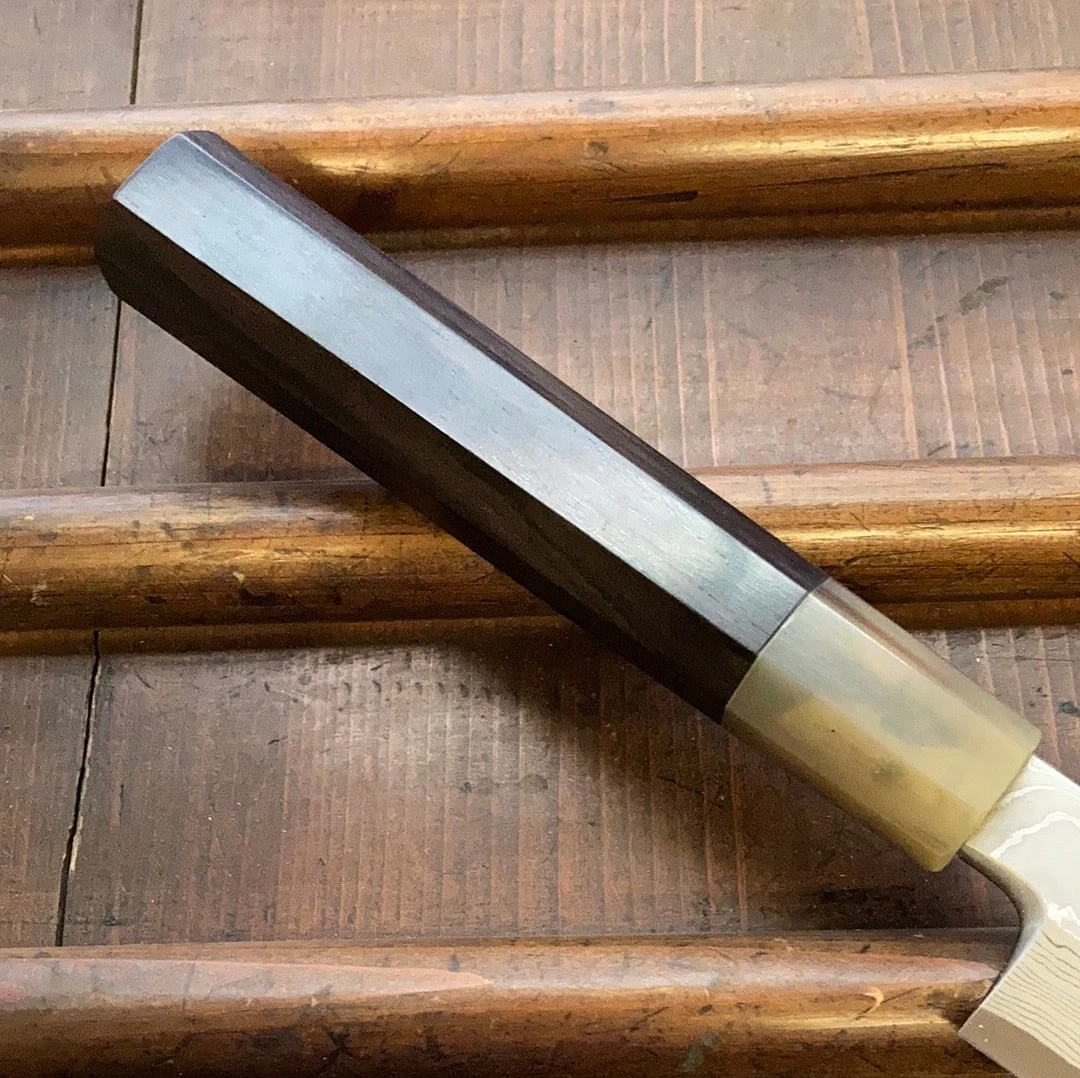 Promo ๐ Hitohira Tanaka Manzo 300mm Yanagi Aogami 1 Damascus Ebony W/ Saya ๐ 6 Hitohira Tanaka Manzo 300mm Yanagi Aogami 1 Damascus Ebony W/ Saya