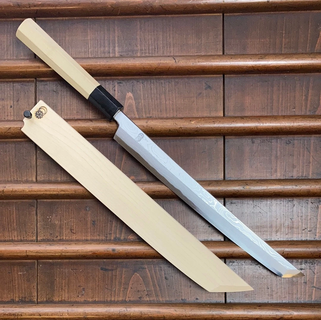 Best reviews of 💯 Sakai Kikumori 'Kikuzuki Uzu' 270mm Sakimaru Takohiki - Aogami 1 - W/ Saya ✨ 3 Sakai Kikumori 'Kikuzuki Uzu' 270mm Sakimaru Takohiki - Aogami 1 - W/ Saya