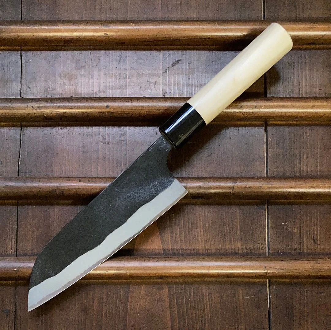 Discount ๐ Nakajo Kaji-bei 165mm Santoku Iron Clad Shirogami 2 Kurouchi Buffalo Horn ๐ 4 Nakajo Kaji-bei 165mm Santoku Iron Clad Shirogami 2 Kurouchi Buffalo Horn