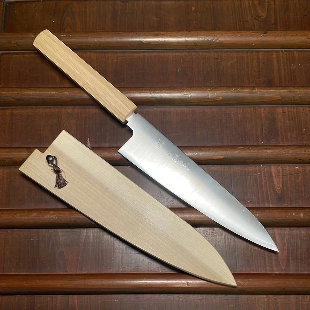 New ❤️ Konosuke Sanjo GS+ 210mm Gyuto SLD / Khii Chestnut W Saya 🧨 3 Konosuke Sanjo GS+ 210mm Gyuto SLD / Khii Chestnut W Saya