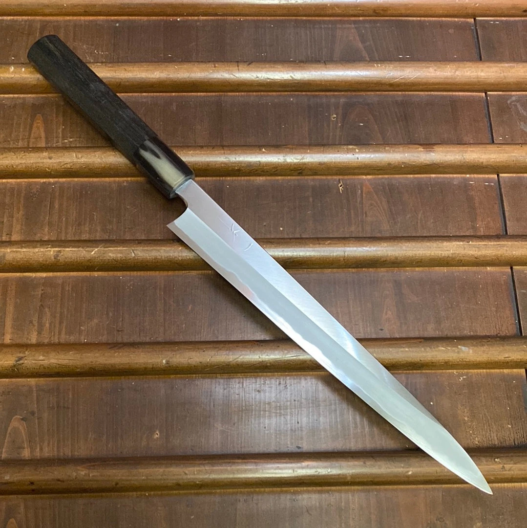 Best Pirce 🥰 Hitohira Tanaka Kyuzo 270mm Sujihiki Aogami 1 Migaki Taihei Ebony Handle ✨ 4 Hitohira Tanaka Kyuzo 270mm Sujihiki Aogami 1 Migaki Taihei Ebony Handle
