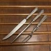 New โค๏ธ Bernal Cutlery Unmarked 3pc Carving Set Carbon Steel Sterling Handles USA 1890โs-1920โs? ๐ 1 Bernal Cutlery Unmarked 3pc Carving Set Carbon Steel Sterling Handles USA 1890โs-1920โs?