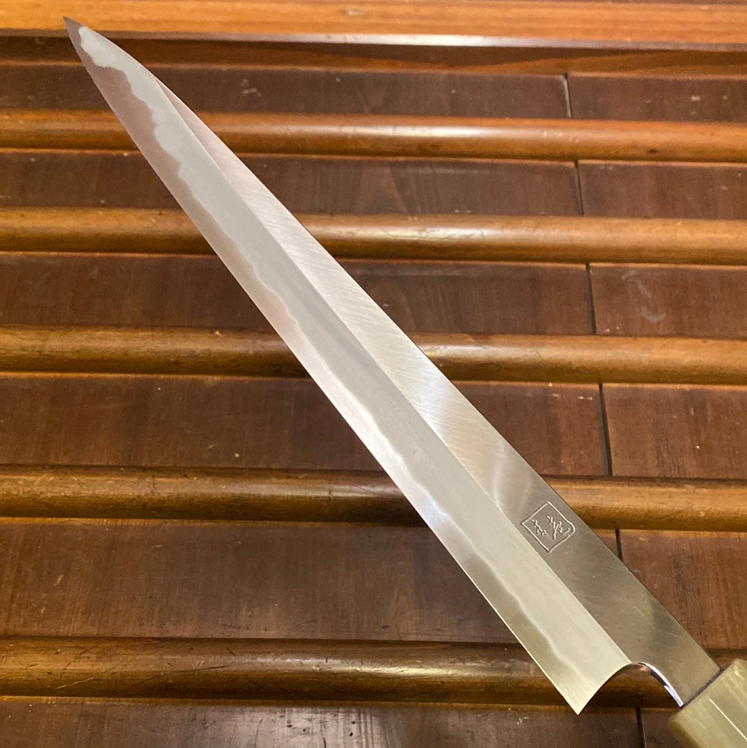 Best deal 👏 Hitohira Tanaka Kyuzo 270mm Sujihiki Aogami 1 Migaki Ziricote Blonde ✨ 7 Hitohira Tanaka Kyuzo 270mm Sujihiki Aogami 1 Migaki Ziricote Blonde