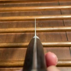 Hitohira Morihei Hisamoto Hagane 185mm Santoku Carbon Steel Pakka Handle