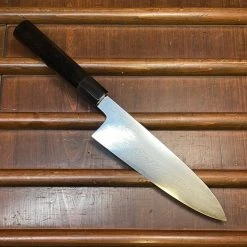 H&K Hatsukokoro Komorebi 180mm Santoku Aogami 2 Damascus Ebony Handle