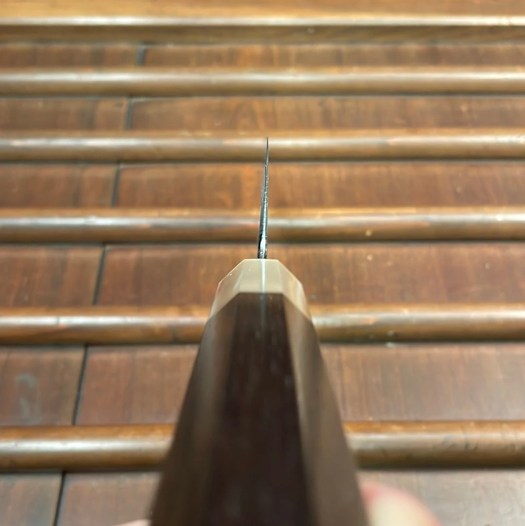 Brand new 🌟 H&K Nakagawa Hamono Nakagawa 240mm Gyuto Aogami 1 Damascus Ebony Blond ⭐ 9 H&K Nakagawa Hamono Nakagawa 240mm Gyuto Aogami 1 Damascus Ebony Blond