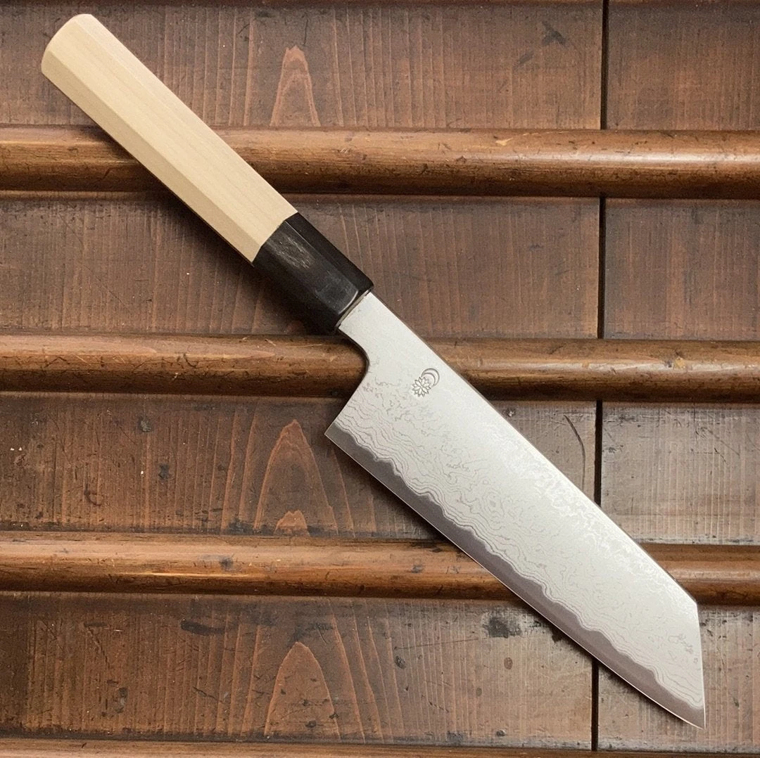 Best deal ๐ Sakai Kikumori 'Kikuzuki Uzu' 180mm Kiritsuke Santoku - Aogami 1 - W/ Saya โจ 4 Sakai Kikumori 'Kikuzuki Uzu' 180mm Kiritsuke Santoku - Aogami 1 - W/ Saya