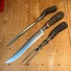 Buy 🎉 Vintage American Carving Set Carbon Steel Sterling Ferrules Stag ~1880's-1920's Used Vintage 😍 2 Vintage American Carving Set Carbon Steel Sterling Ferrules Stag ~1880's-1920's Used Vintage
