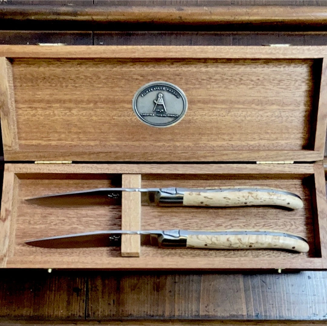Best deal 😍 Fontenille Pataud 'Laguiole Steak' - Curly Birch - Set Of 2 ⭐ 3 Fontenille Pataud 'Laguiole Steak' - Curly Birch - Set Of 2