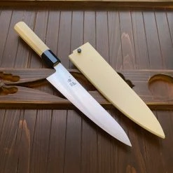 Best Pirce ✨ Ashi Hamono 210mm Wa-Gyuto Swedish Stainless W Saya 💯 15 Ashi Hamono 210mm Wa-Gyuto Swedish Stainless W Saya
