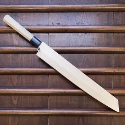 Sakai Kikumori 'Kikuzuki Kasumi' 300mm Kiritsuke Yanagi - Shirogami 2 - W/ Saya