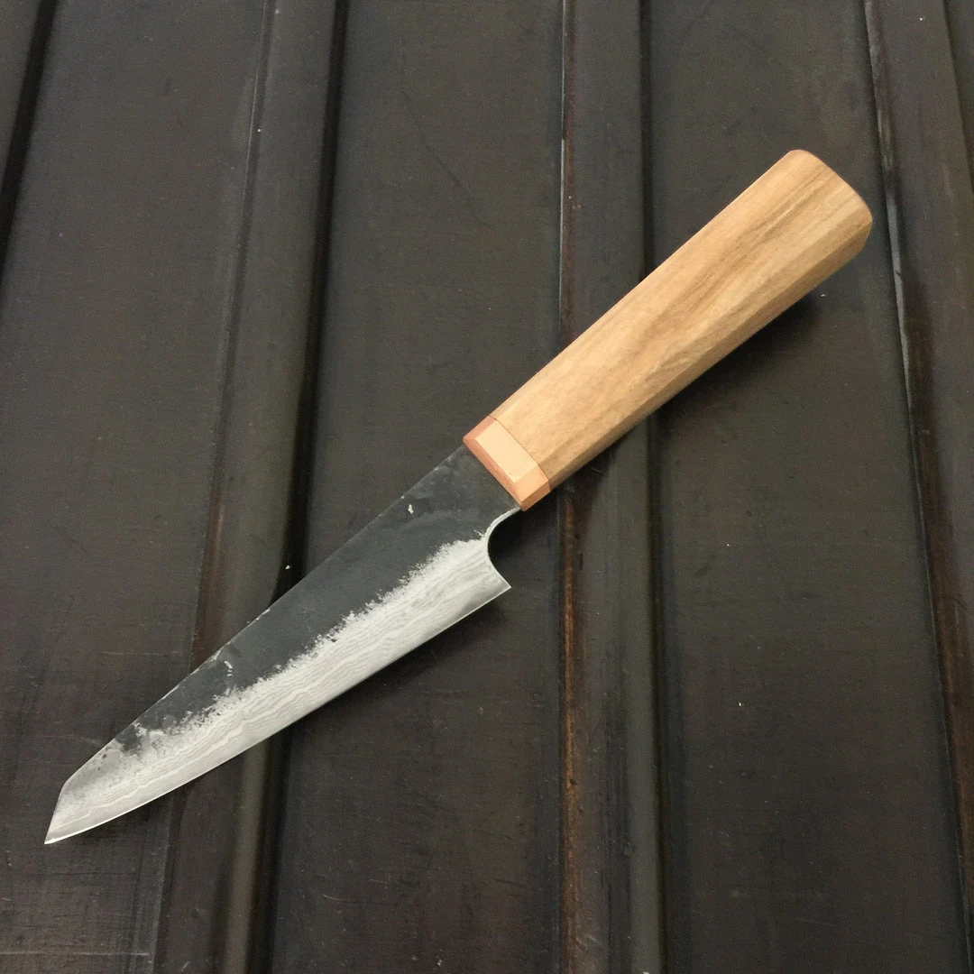 New ๐ Blenheim Forge 120mm Petty Iron Clad Aogami Super Walnut & Copper ๐ 3 Blenheim Forge 120mm Petty Iron Clad Aogami Super Walnut & Copper