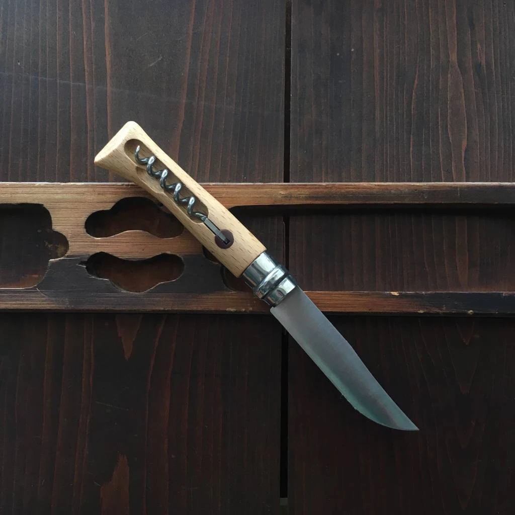 Brand new 😀 Opinel #10 Folding Knife - W/ Corkscrew - Stainless 🤩 5 Opinel #10 Folding Knife - W/ Corkscrew - Stainless