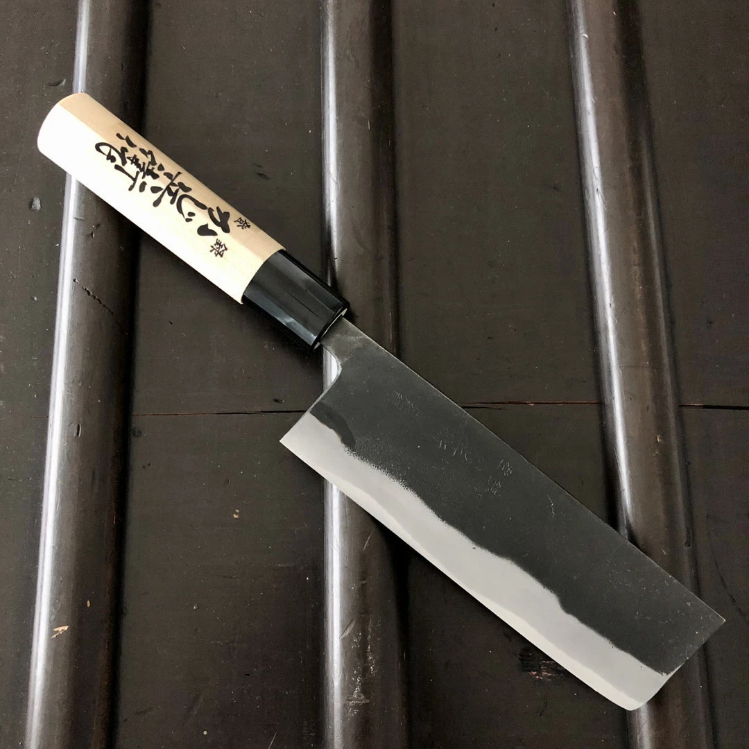 Best Pirce 🧨 Nakajo Kaji-bei 135mm Nakiri Iron Clad Shirogami 2 Kurouchi 😀 3 Nakajo Kaji-bei 135mm Nakiri Iron Clad Shirogami 2 Kurouchi