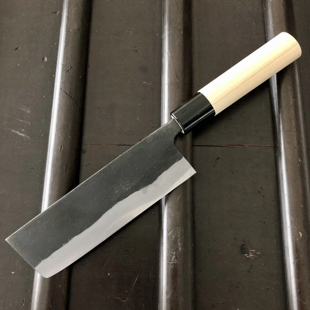 Best Pirce 🧨 Nakajo Kaji-bei 135mm Nakiri Iron Clad Shirogami 2 Kurouchi 😀 5 Nakajo Kaji-bei 135mm Nakiri Iron Clad Shirogami 2 Kurouchi