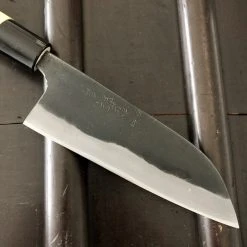 Nakajo Kaji-bei 135mm Santoku Iron Clad Shirogami 2 Kurouchi