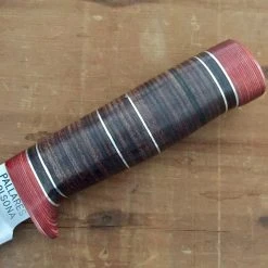 Pallares Drop Point 12cm Fixed Blade 'N. 3' Carbon - Stacked Leather Handle W/ Sheath